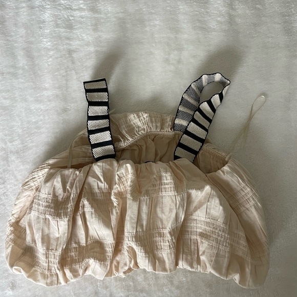 Zara Cream Bubble Tank Top with Striped Straps - Picture 7 of 8